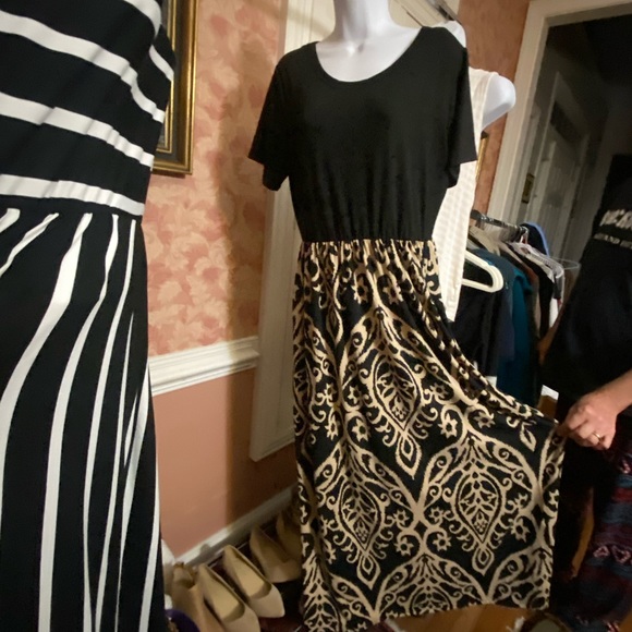 Women’s Short Sleeve Casual Long Maxi Dress w Pockers, Medium - Picture 4 of 6